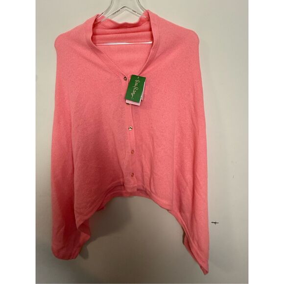 Lilly Pulitzer Harp Cashmere Wrap Cheeky Melon Cape NWT - Picture 1 of 4